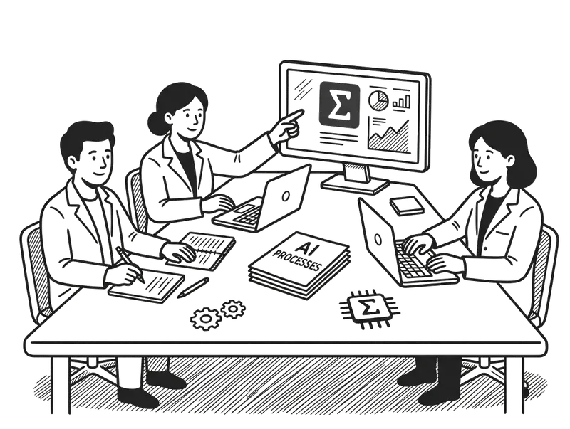 Team in a hands-on AI workshop