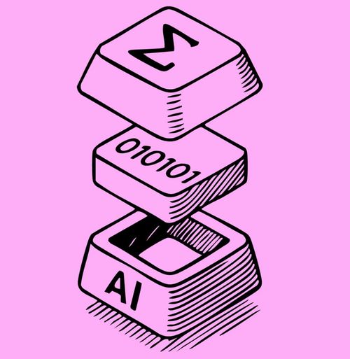 Vintage computer setup illustration